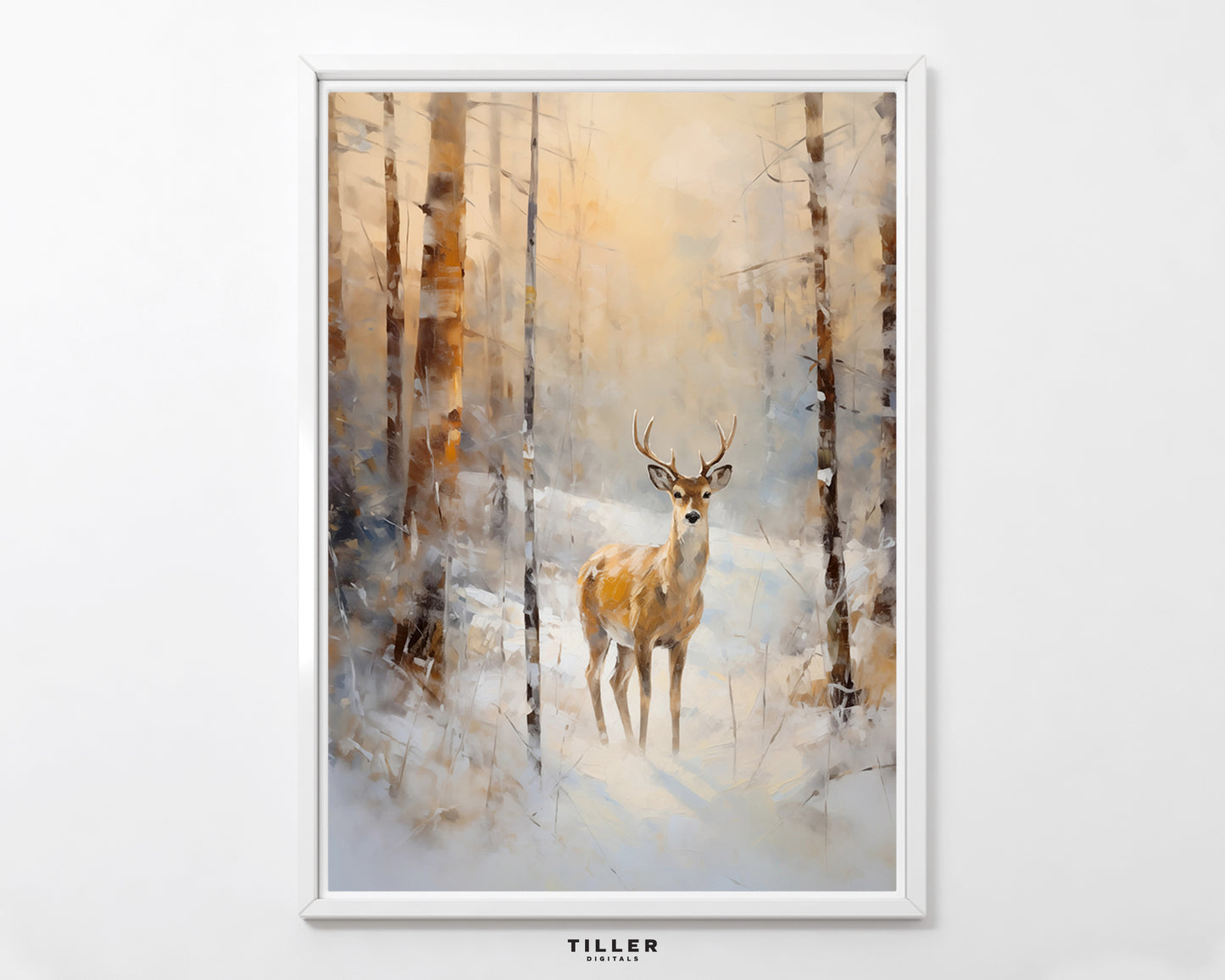Winter Dawn: Forest Deer