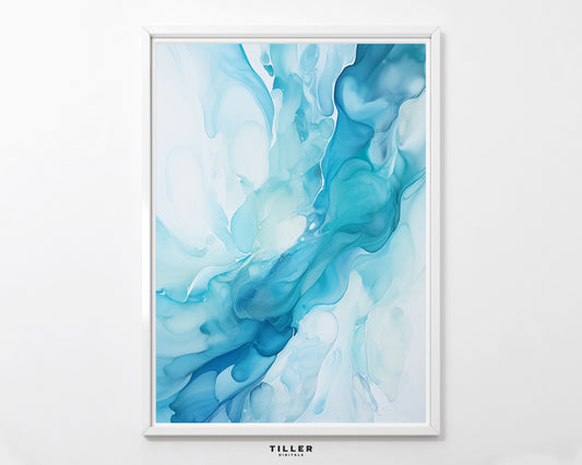 Blue Fluid Art: Abstract Flow - No. 01